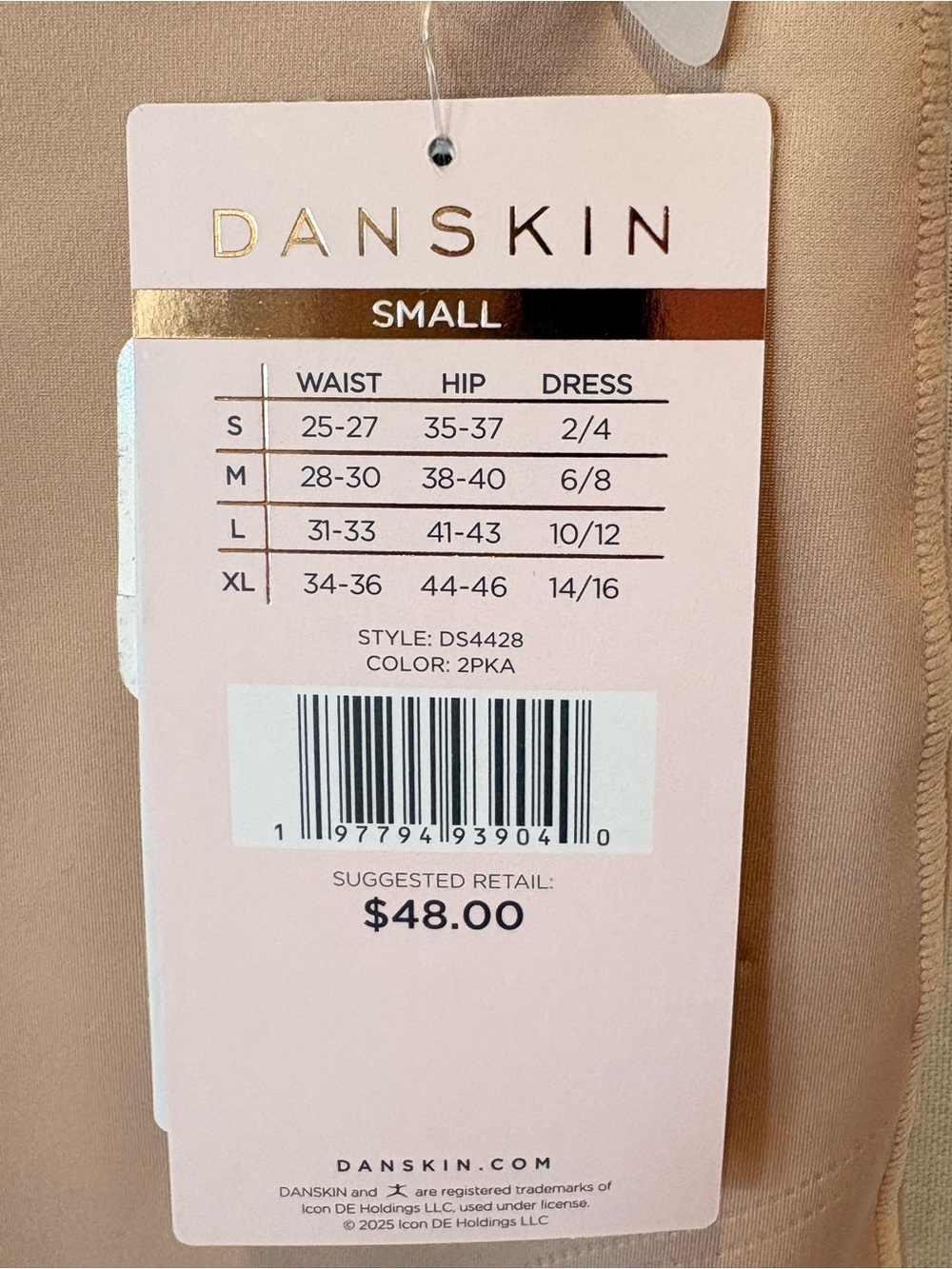 2 Danskin Women’s Hi-Waist Scuba Shaping Shorts— Nude and Black Size Small - Picture 6 of 6